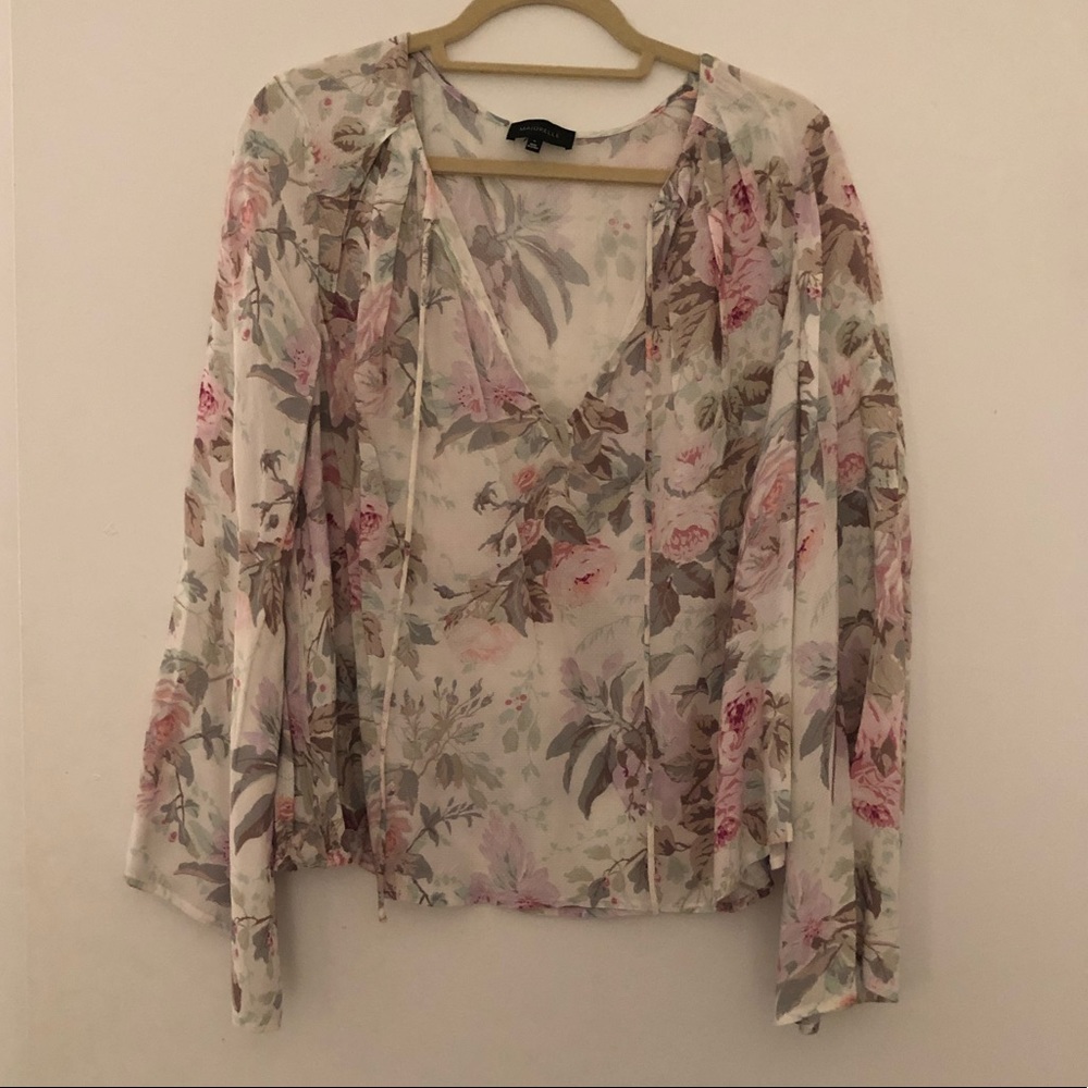 Majorelle Long Sleeved Floral Top